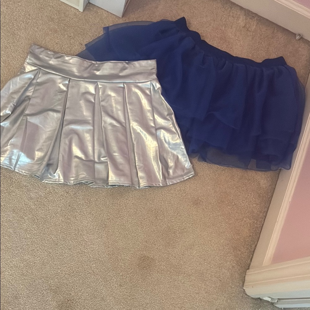 Spirit Silver and Blue Mini Skater Skirt